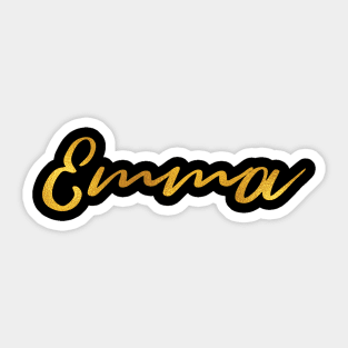 Emma Name Hand Lettering in Faux Gold Letters Sticker